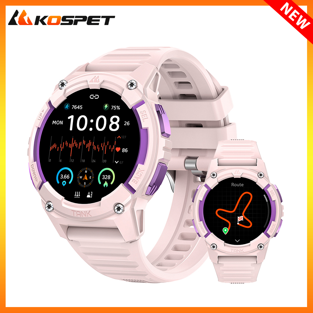 Altimeter Compass Watch - KOSPET TANK S2 GPS สมาร์ทนาฬิกาผู้หญิงเครื่องวัดระยะสูงเข็มทิศบารอมิเตอร์บลูทูธ AMOLED