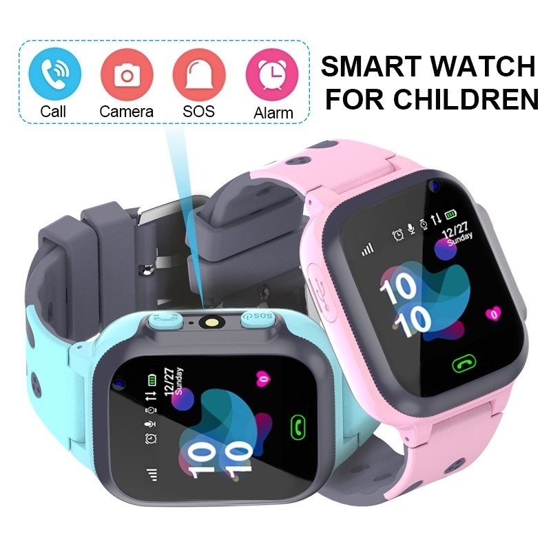 Smartwatch Digital Watches For Kid Girl - เด็กดูสมาร์ทนาฬิกาอัจฉริยะกันน้ําสําหรับเด็กหนุ่มๆสาวๆของขวัญที่มีหน้าจอสัมผัสกล้องปลุก SOS โทรตําแหน่งติดตาม