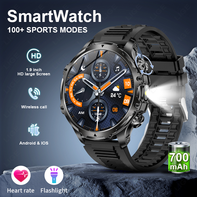Timex Watches Smartwatch - LIGE Smartwatch ทหารผู้ชาย 1.9 