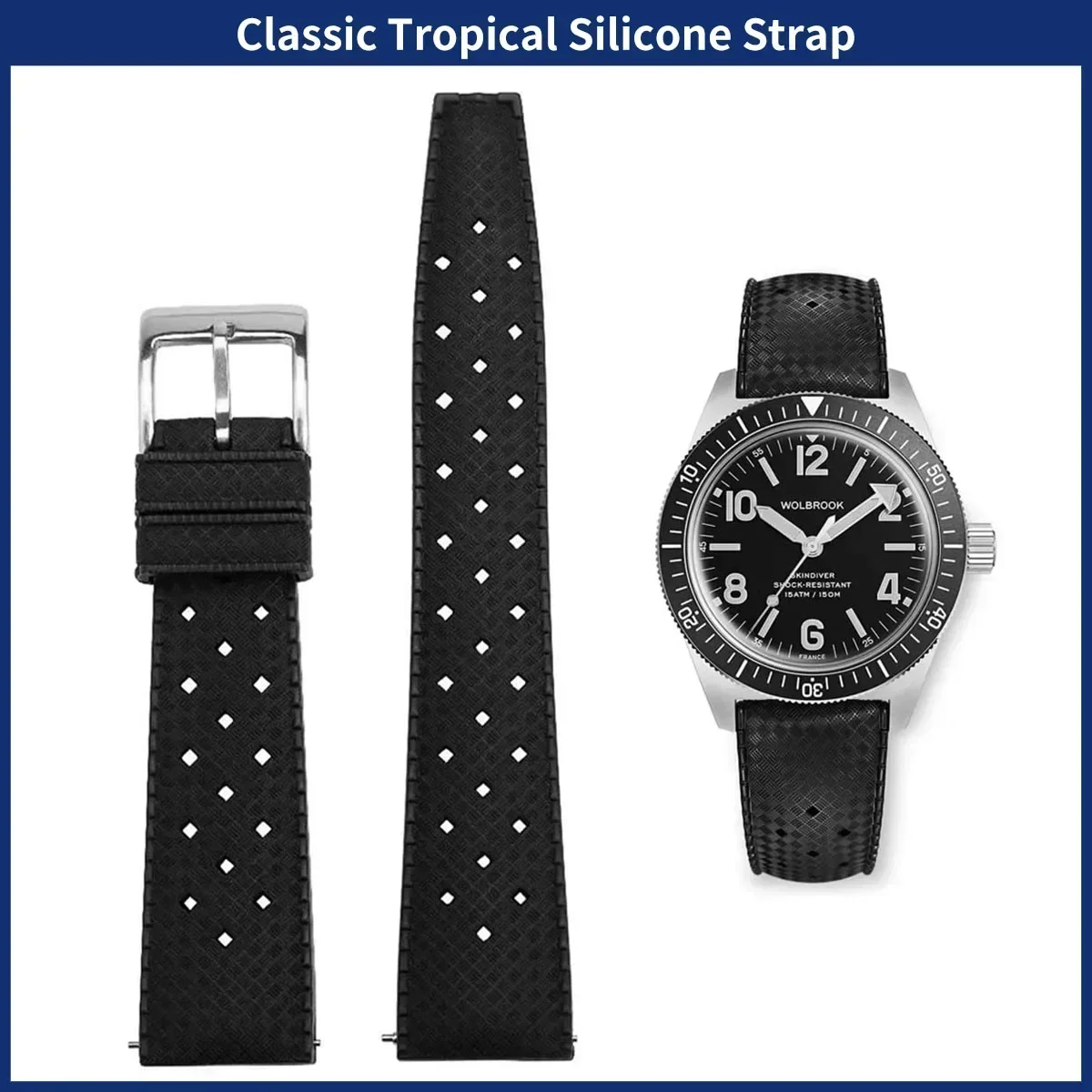 Watches Rolex Smartwatch - FKM สายนาฬิกา 20 มม.22 มม.Tropical QUICK