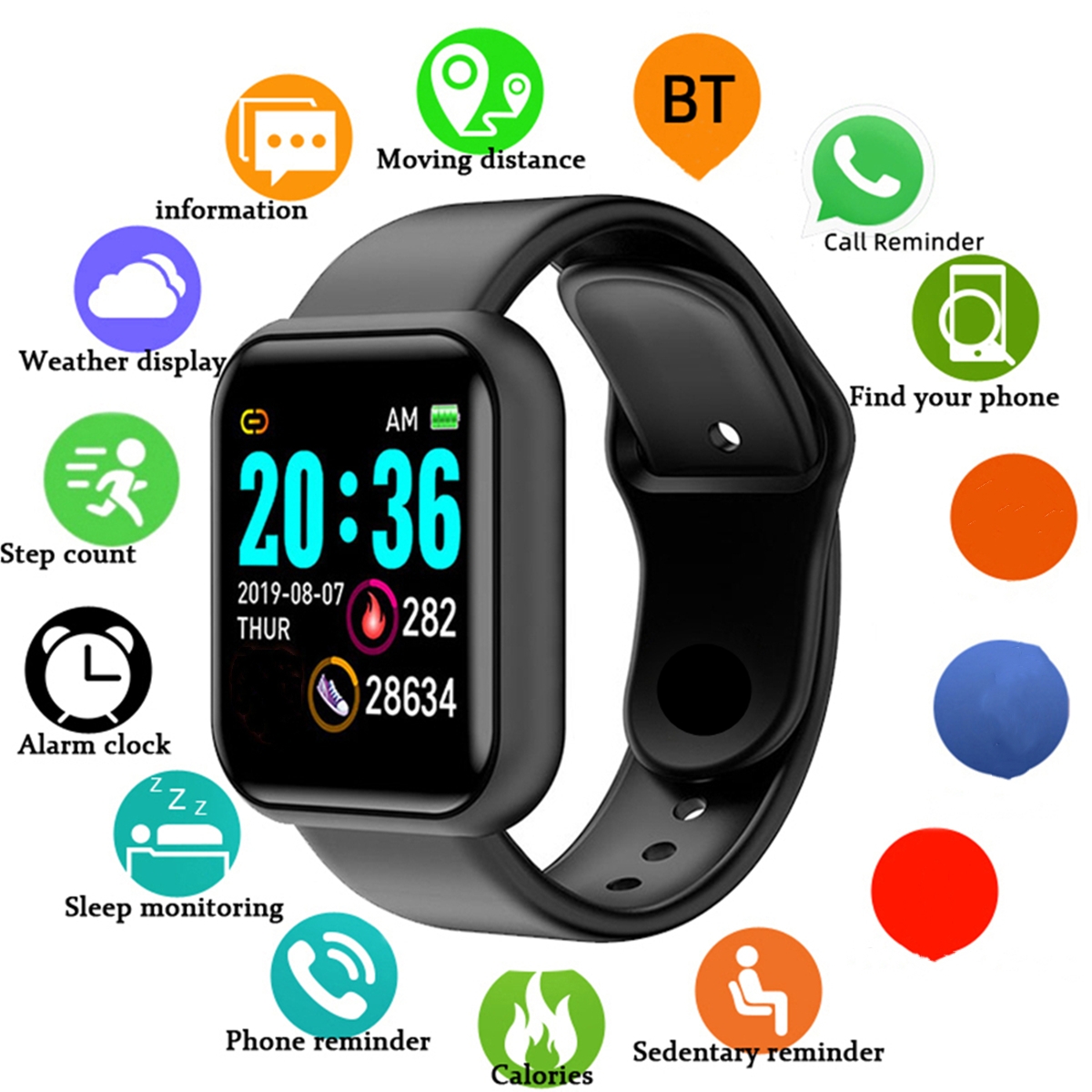 ผู้ชายนาฬิกาสมาร์ทหน้าจอสีบลูท - Smartwatch Watches Price บทวิจารณ์และราคา
