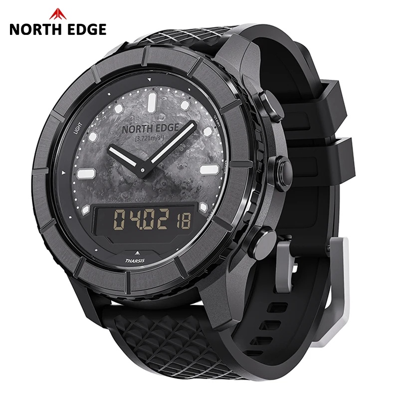 นาฬิกาดิจิตอลคาร์บอนไฟเบอร์สำห - Altimeter Compass Watch บทวิจารณ์และราคา
